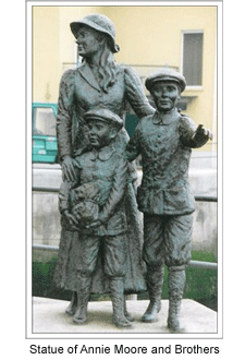 Statue of Annie Moore and Brothers